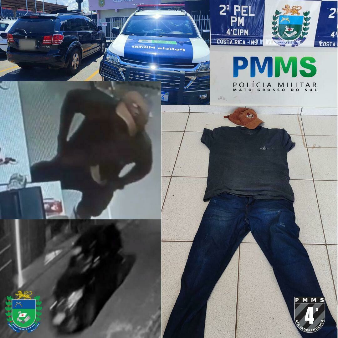 Imagem de compartilhamento para o artigo PM de Costa Rica e Chapadão do Sul prendem assaltantes de estabelecimento comercial da MS Todo dia